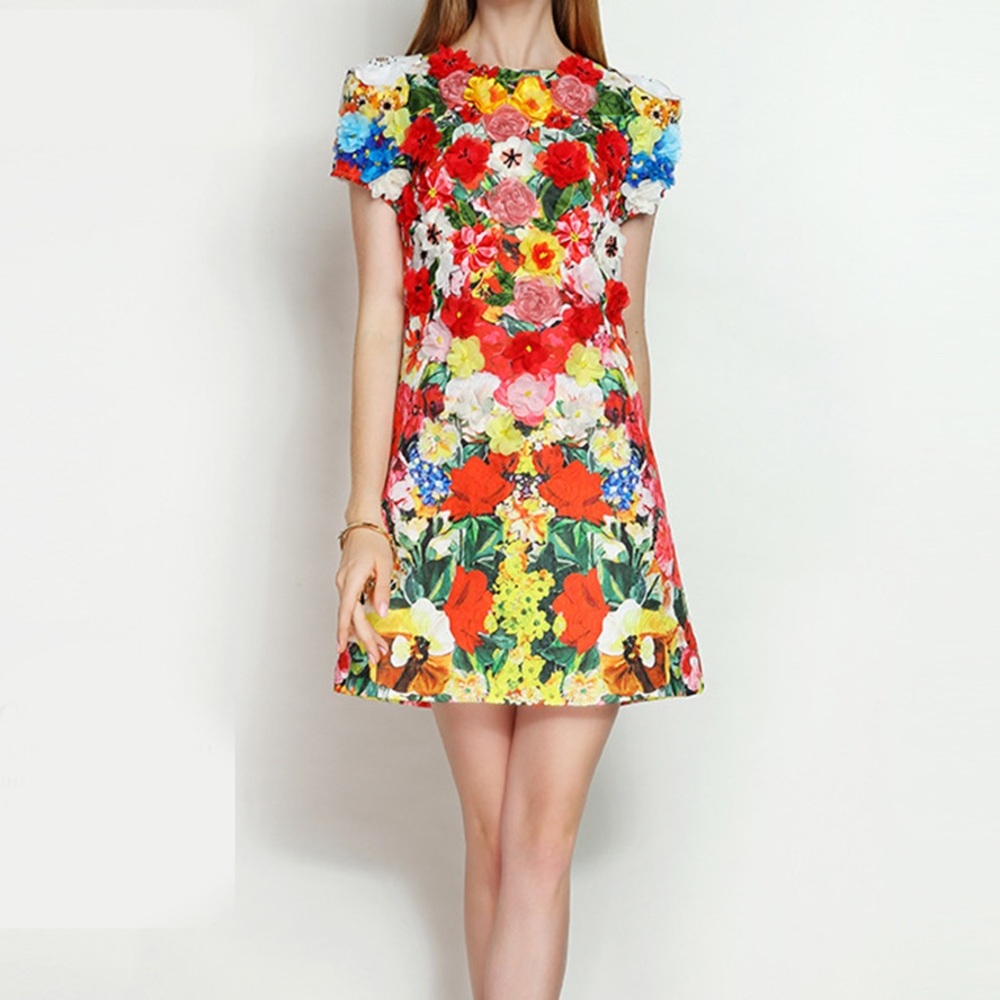 Brand new 3D flower embroidery elegant party dress